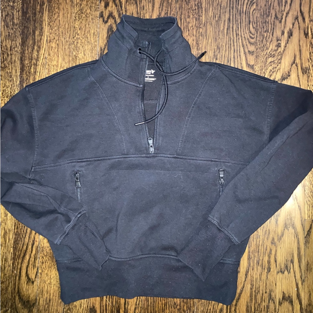 Old Navy Dynamic Fleece Black Quarter Zip Active Sweatshirt Small